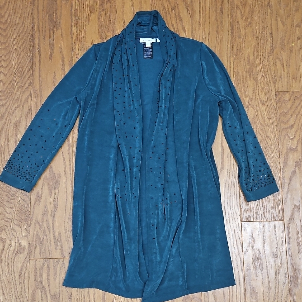 Chico's Open-Front Embelished Cardigan 0 or SM